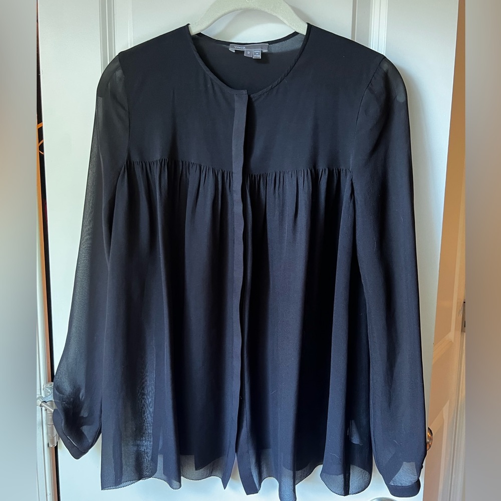 Black Vince silk blouse